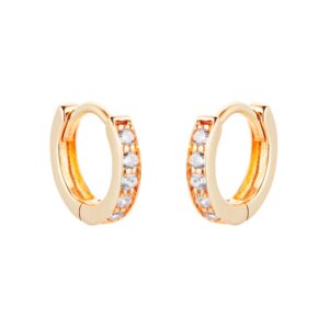 9ct Yellow Gold Cubic Zirconia Huggie Earrings