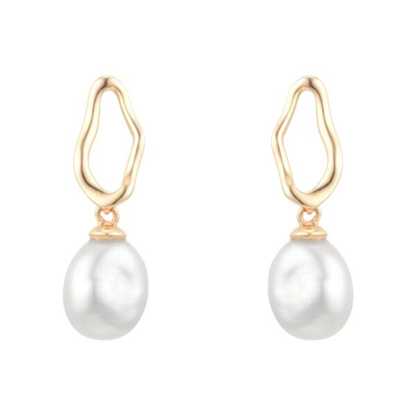 18ct Yellow Gold Baroque Pearl Stud Earrings