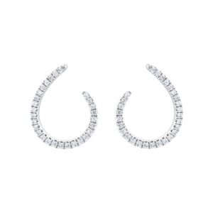 9ct White Gold 0.25cttw Diamond Open Hoop Earrings