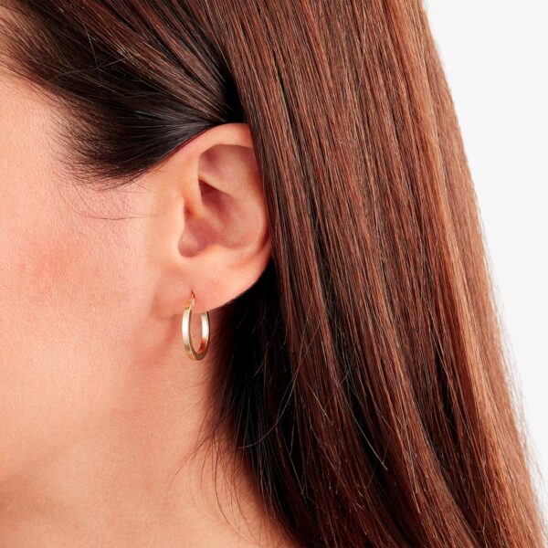 9ct Yellow Gold 18mm Medium Hoop Earrings - Image 2