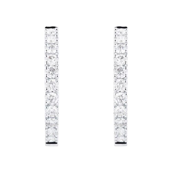 18ct White Gold 1.00cttw Diamond 20mm Hoop Earrings - Image 4