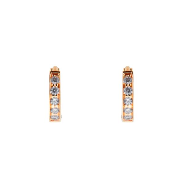 9ct Yellow Gold Cubic Zirconia Huggie Earrings - Image 4