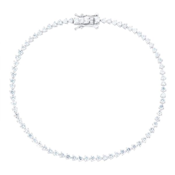 18ct White Gold 2cttw Line Bracelet - Image 4