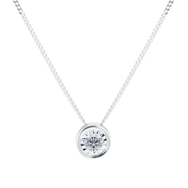 9ct White Gold 0.20cttw Diamond Illusion Jewellery Set - Image 4