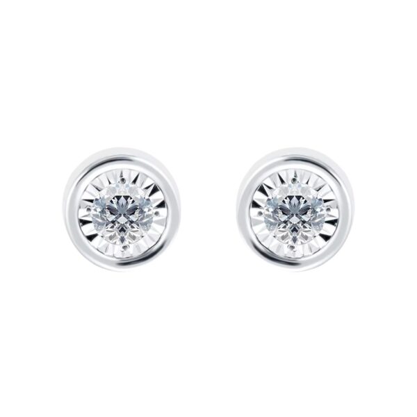 9ct White Gold 0.20cttw Diamond Illusion Jewellery Set - Image 3