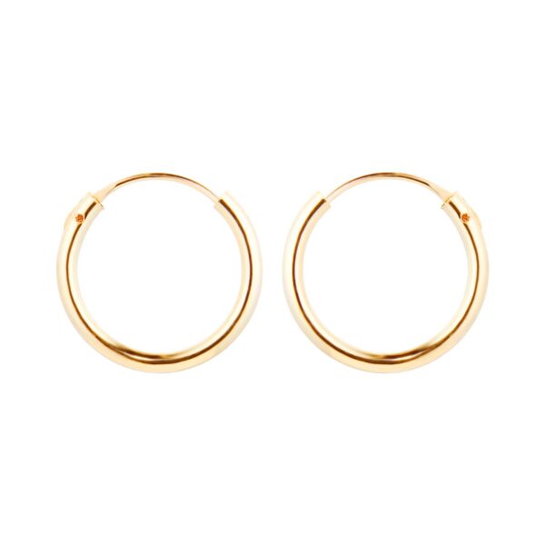 9ct Yellow Gold 13mm Hoop Earrings - Image 3