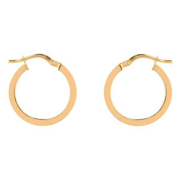 9ct Yellow Gold 18mm Medium Hoop Earrings - Image 3
